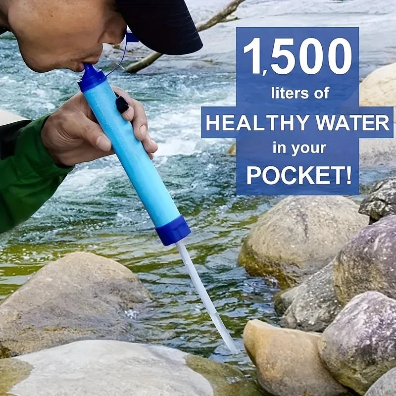 10000ガロン 屋外用パーソナル浄水器 超軽量 0.01ミクロン 4段階フィルターシステム ポータブル浄水器 サバイバルストロー