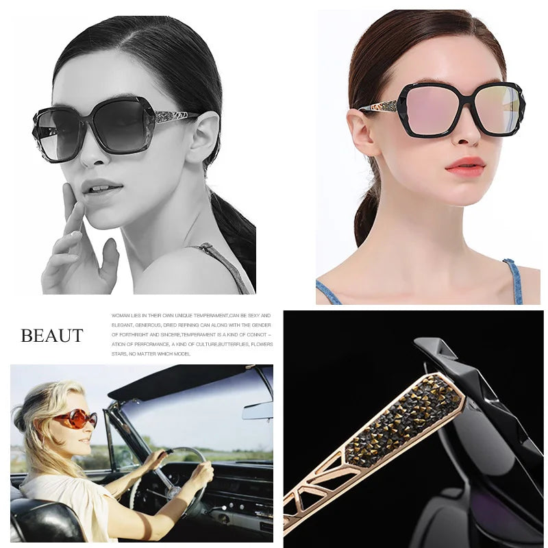 Vintage Polarized Women's Luxury Oversized Sunglasses