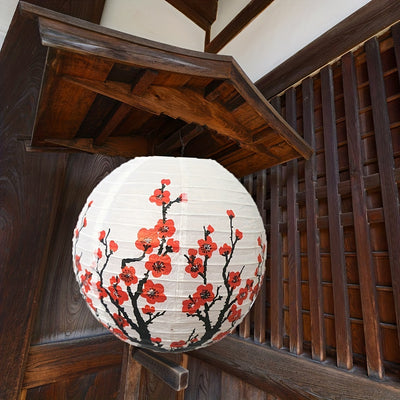 6pc Red Cherry Blossom Sakura Japanese Paper Lantern Set - Oriental Style