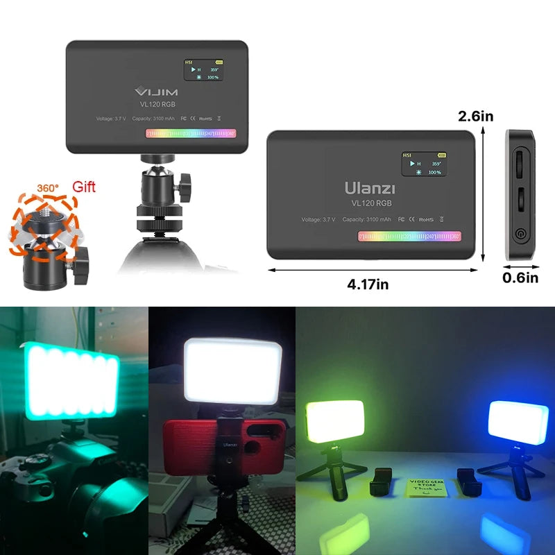 Ulanzi VL120 Full Color RGB Video Light 2500K-9000K LED