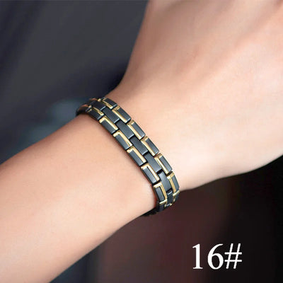 Women Men Health Therapy Magnetic Bracelet Power 4 in1 Negative Ions Germanium Stainless Steel